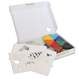 Wachsmalstifte Triangles 8er-Set + stencils in der Gruppe Kids / Stifte für Kinder / Kreidestiften für Kinder bei Pen Store (132101)