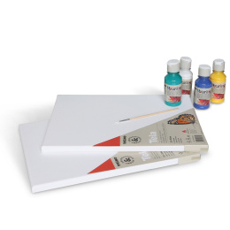 Pouring-kit Acrylic 4x100ml + 2 canvases in der Gruppe Basteln & Hobby / Farben / Hobbyfarben bei Pen Store (132198)