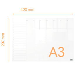 Transparentes Mini-Whiteboard Wochenplan A3 in der Gruppe Basteln & Hobby / Organisieren / Heimbüro bei Pen Store (132382)