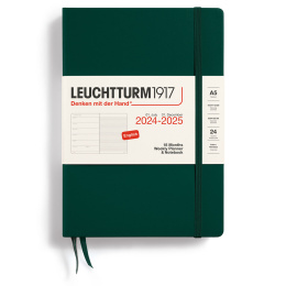 Kalender 18M Weekly Planner & Notebook Hard Cover A5 Forest Green in der Gruppe Papier & Blöcke / Kalender und Terminkalender / 18 Monate Tageskalender bei Pen Store (132568)