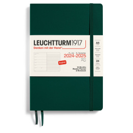 Kalender 18M Weekly Planner & Notebook Soft Cover A5 Forest Green in der Gruppe Papier & Blöcke / Kalender und Terminkalender / 18 Monate Tageskalender bei Pen Store (132574)