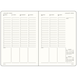 Kalender 18M Academic Week Planner Hard Cover A4 Black  in der Gruppe Papier & Blöcke / Kalender und Terminkalender / 18 Monate Tageskalender bei Pen Store (132580)