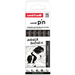 Pin Fineliner 5er-Set Manga Shonen in der Gruppe Stifte / Schreiben / Fineliner bei Pen Store (132733)