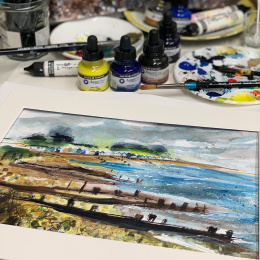 Intro Ink Aquarelle set 6 x 29,5 ml in der Gruppe Künstlerbedarf / Künstlerfarben / Aquarell / Flüssige Aquarellfarbe bei Pen Store (132932)