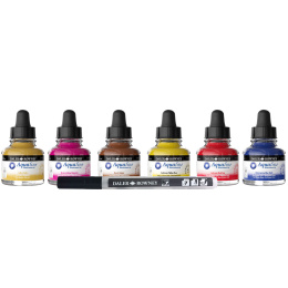 Intro Ink Aquarelle set 6 x 29,5 ml in der Gruppe Künstlerbedarf / Künstlerfarben / Aquarell / Flüssige Aquarellfarbe bei Pen Store (132932)