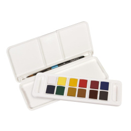 Aquarellfarbe Travel set 12 ½ -Näpfe in der Gruppe Künstlerbedarf / Künstlerfarben / Aquarell / Aquarellfarbe im Napf bei Pen Store (132936)