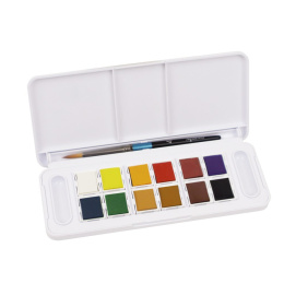 Aquarellfarbe Travel set 12 ½ -Näpfe in der Gruppe Künstlerbedarf / Künstlerfarben / Aquarell / Aquarellfarbe im Napf bei Pen Store (132936)