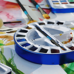 Aquarellfarbe Travel set Tin 18 ½ -Näpfe in der Gruppe Künstlerbedarf / Künstlerfarben / Aquarell / Aquarellfarbe im Napf bei Pen Store (132937)