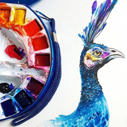 Aquarellfarbe Travel set Tin 18 ½ -Näpfe in der Gruppe Künstlerbedarf / Künstlerfarben / Aquarell / Aquarellfarbe im Napf bei Pen Store (132937)