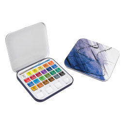 Aquarellfarbe Travel set Tin 24 ½ -Näpfe in der Gruppe Künstlerbedarf / Künstlerfarben / Aquarell bei Pen Store (132938)