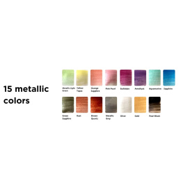 Aquarellfarbe Metallic 15 Farben in der Gruppe Künstlerbedarf / Künstlerfarben / Aquarell bei Pen Store (133837)