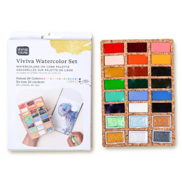 Aquarellfarbe DeLuxe 24 Farben in der Gruppe Künstlerbedarf / Künstlerfarben / Aquarell bei Pen Store (133838)