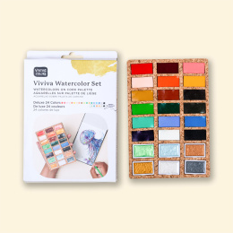 Aquarellfarbe DeLuxe 24 Farben in der Gruppe Künstlerbedarf / Künstlerfarben / Aquarell bei Pen Store (133838)