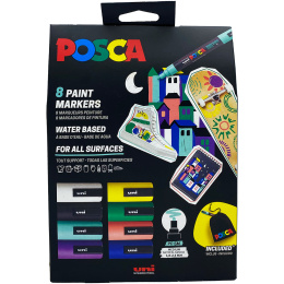 Posca Pouch PC-5M Limited Edition 8-set in der Gruppe Stifte / Künstlerstifte / Acrylmarker bei Pen Store (133849)