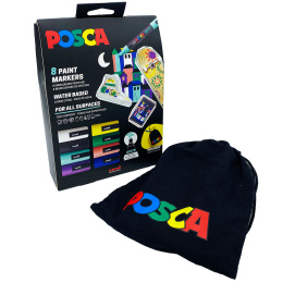 Posca Pouch PC-5M Limited Edition 8-set in der Gruppe Stifte / Künstlerstifte / Acrylmarker bei Pen Store (133849)