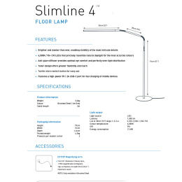 Slimline 4 Floor Lamp Brushed Steel in der Gruppe Basteln & Hobby / Hobbyzubehör / Beleuchtung bei Pen Store (134054)