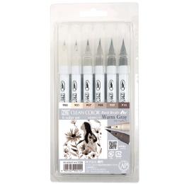 Clean Color Real Brush 6er-set Warm Gray in der Gruppe Stifte / Künstlerstifte / Pinselstifte bei Pen Store (134107)