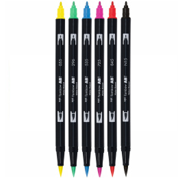 ABT Dual Brush Stift 6er-Set Basic in der Gruppe Stifte / Künstlerstifte / Pinselstifte bei Pen Store (134111)