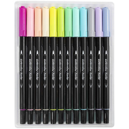 Aquarellmarker Two-Tip Brush 12-er Set in der Gruppe Stifte / Künstlerstifte / Pinselstifte bei Pen Store (134825)