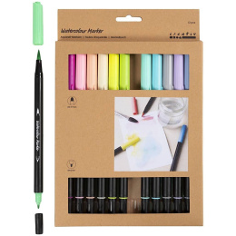 Aquarellmarker Two-Tip Brush 12-er Set in der Gruppe Stifte / Künstlerstifte / Pinselstifte bei Pen Store (134825)