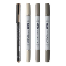 Ciao Shade Set Dark Warm Gray 4er-Pack in der Gruppe Stifte / Künstlerstifte / Marker bei Pen Store (135144)