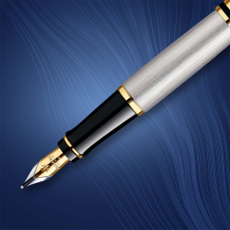 Expert Steel/Gold Füllfederhalter in der Gruppe Stifte / Fine Writing / Füllfederhalter bei Pen Store (135459_r)