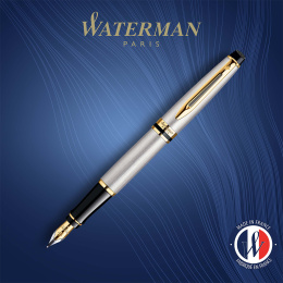 Expert Steel/Gold Füllfederhalter in der Gruppe Stifte / Fine Writing / Füllfederhalter bei Pen Store (135459_r)