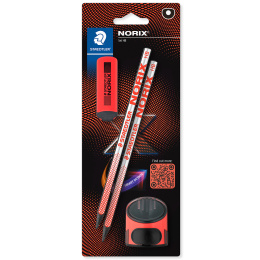 Schulset Norix Bleistifte + Zubehör Red in der Gruppe Kids / Stifte für Kinder / Schreibstifte für Kinder bei Pen Store (135512)