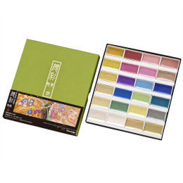 Gansai Tambi Akvarell 24er-Set Metallic in der Gruppe Künstlerbedarf / Künstlerfarben / Aquarell / Aquarellfarbe im Napf bei Pen Store (135536)