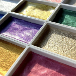 Gansai Tambi Akvarell 24er-Set Metallic in der Gruppe Künstlerbedarf / Künstlerfarben / Aquarell / Aquarellfarbe im Napf bei Pen Store (135536)