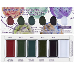 Gansai Tambi Akvarell 5er-set Granulating Colors 2 in der Gruppe Künstlerbedarf / Künstlerfarben / Aquarell / Aquarellfarbe im Napf bei Pen Store (135537)