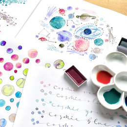 Gansai Tambi Akvarell 5er-set Granulating Colors 2 in der Gruppe Künstlerbedarf / Künstlerfarben / Aquarell / Aquarellfarbe im Napf bei Pen Store (135537)