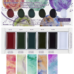Gansai Tambi Akvarell 5er-set Granulating Colors 2 in der Gruppe Künstlerbedarf / Künstlerfarben / Aquarell / Aquarellfarbe im Napf bei Pen Store (135537)