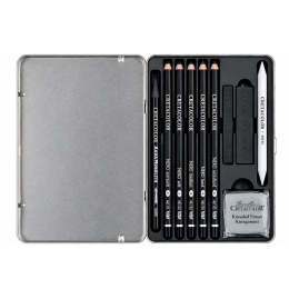 Deep Black Zeichenset 10-teilig in der Gruppe Künstlerbedarf / Buntstifte und Bleistifte / Kohlestifte und Zeichenkohle bei Pen Store (135646)