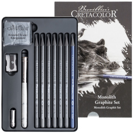 Monolith Graphit-Set 11-teilig in der Gruppe Künstlerbedarf / Buntstifte und Bleistifte / Grafit- und Bleistifte bei Pen Store (135648)