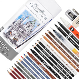 Cretacolor Urban Sketching Set 22-teilig in der Gruppe Stifte / Künstlerstifte / Skizzenstifte bei Pen Store (135649)