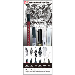 Inktober Illustration Basic 5er-set in der Gruppe Stifte / Künstlerstifte / Pinselstifte bei Pen Store (135666)