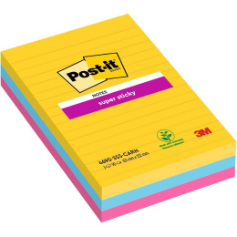 Post-it Super Sticky 101 x 152 mm Farbmix Carnival liniert 3er-Pack in der Gruppe Papier & Blöcke / Schreiben und Notizen / Post-it und Notizblöcke bei Pen Store (135725)