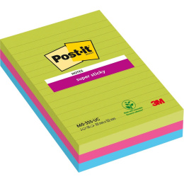 Post-it Super Sticky 101 x 152 mm Farbmix liniert 3er-Pack in der Gruppe Papier & Blöcke / Schreiben und Notizen / Post-it und Notizblöcke bei Pen Store (135726)