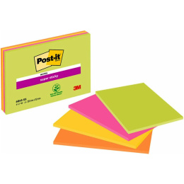 Post‑it Super Sticky 203x152 Meeting Farbenmix Neon 4er‑Pack in der Gruppe Papier & Blöcke / Schreiben und Notizen / Post-it und Notizblöcke bei Pen Store (135728)