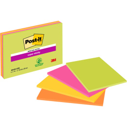 Post‑it Super Sticky 152×101 Meeting Farbenmix Neon 4er‑Pack in der Gruppe Papier & Blöcke / Schreiben und Notizen / Post-it und Notizblöcke bei Pen Store (135734)