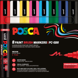 Posca Brush PC-5BR 8er-Set in der Gruppe Stifte / Künstlerstifte / Marker bei Pen Store (135920)