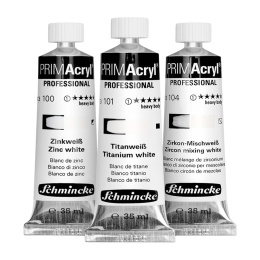 PRIMAcryl Acrylfarbe 35 ml Weiß 3er-Set in der Gruppe Künstlerbedarf / Künstlerfarben / Acrylfarbe bei Pen Store (136015)