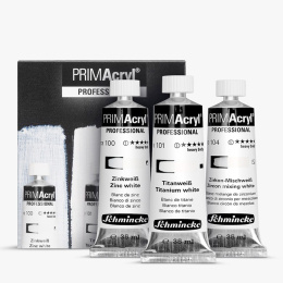 PRIMAcryl Acrylfarbe 35 ml Weiß 3er-Set in der Gruppe Künstlerbedarf / Künstlerfarben / Acrylfarbe bei Pen Store (136015)