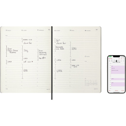 Kalender 12M M+ Digital Planner Weekly Vertical 2026 XL Black in der Gruppe Papier & Blöcke / Kalender und Terminkalender / 12 Monate Tageskalender bei Pen Store (136102)