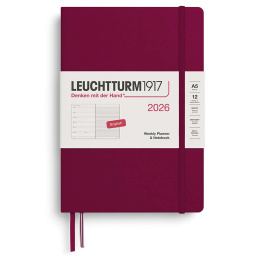 Kalender Weekly Planner & Notebook 2026 A5 Port Red in der Gruppe Papier & Blöcke / Kalender und Terminkalender / 12 Monate Tageskalender bei Pen Store (136220) Kalender Weekly Planner & Notebook 2026 A5 Port Red in der Gruppe Papier & Blöcke / Kalender und Terminkalender / 12 Monate Tageskalender bei Pen Store (136220)
