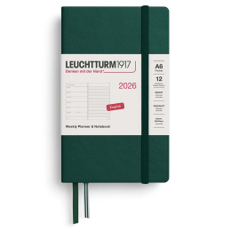 Kalender Weekly Planner & Notebook 2026 A6 Forest Green in der Gruppe Papier & Blöcke / Kalender und Terminkalender / 12 Monate Tageskalender bei Pen Store (136235)