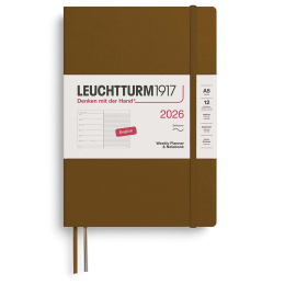 Kalender Weekly Planner & Notebook 2026 A5 Soft Cover Spice Brown in der Gruppe Papier & Blöcke / Kalender und Terminkalender / 12 Monate Tageskalender bei Pen Store (136250)