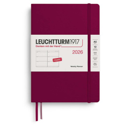 Kalender Weekly Planner 2026 A5 Port Red in der Gruppe Papier & Blöcke / Kalender und Terminkalender / 12 Monate Tageskalender bei Pen Store (136253)