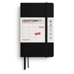 Kalender Weekly Planner 2026 A6 Black in der Gruppe Papier & Blöcke / Kalender und Terminkalender / 12 Monate Tageskalender bei Pen Store (136259)
